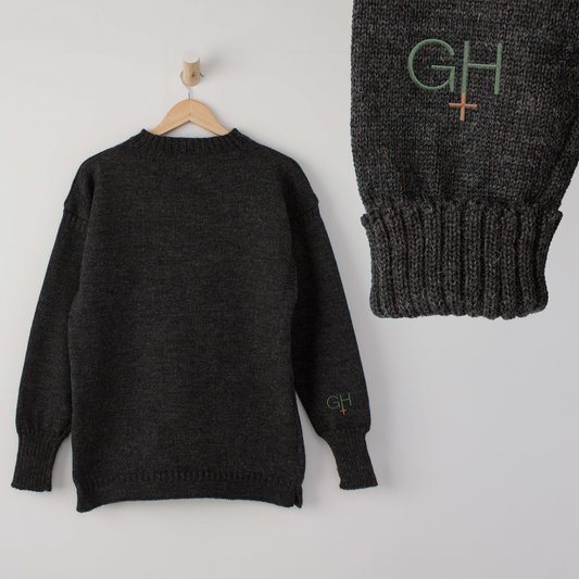 GH x LE TRICOTEUR CHARCOAL GUERNSEY JUMPER